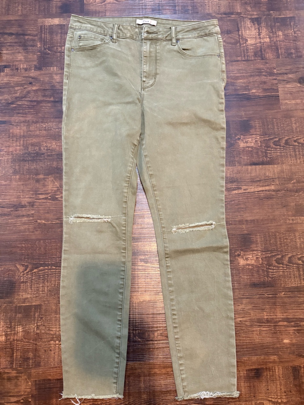 Dex Olive Green High-Rise Jeans